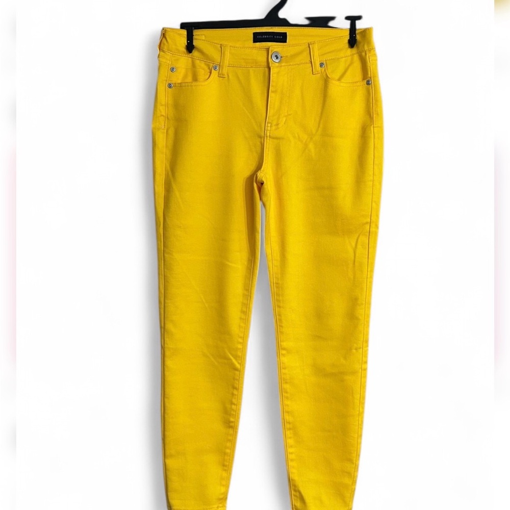 Celebrity Gold Yellow High Waist Skinny Jeans 6, NWOT